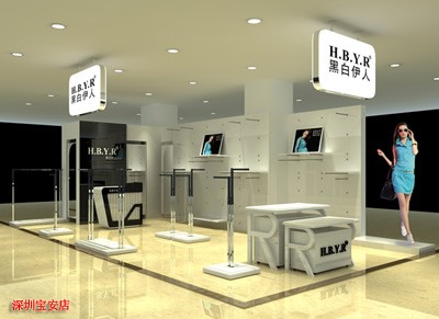 黑白伊人女装店铺展示