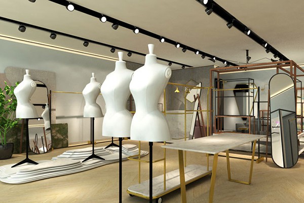 蓝色倾情女装店铺展示