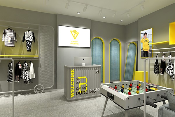 糖果布丁童装店铺形象