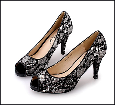 洛曼琪2011春季蕾丝高跟鱼嘴鞋性感妩媚