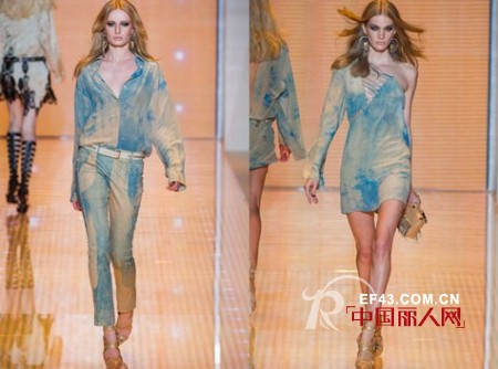 范思哲2013春夏女装  爱上扎染条纹印花