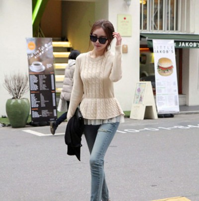 纯色套头毛衣  显高显瘦穿出时尚范儿