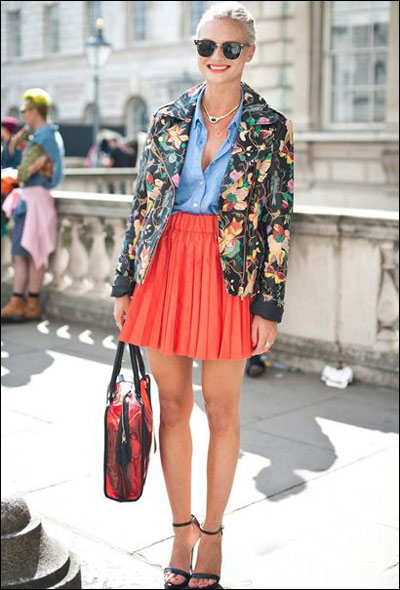 最新欧美街拍  时尚印花今秋依旧夺目