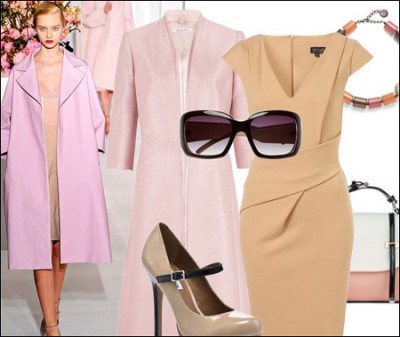 秋冬造型亮点:简约大衣加连衣裙