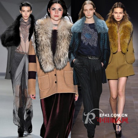皮毛衣领打造秋冬穿衣复古风潮