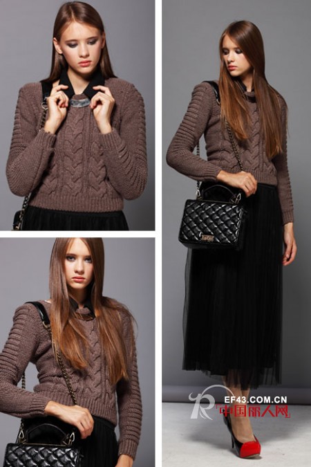麻花针织衫撞上假领 凸显温婉柔美气质
