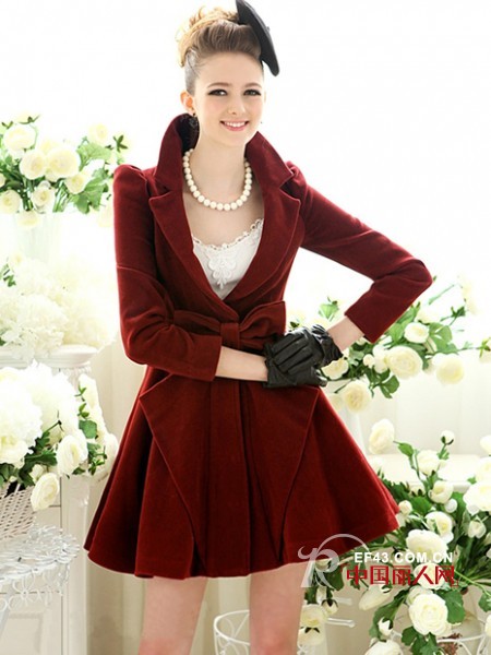 H-X韩轩女装2012冬季小裙摆大衣修身显瘦