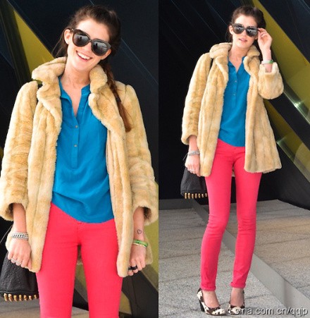 皮草MIX小花样 瞬间变身Chic女王