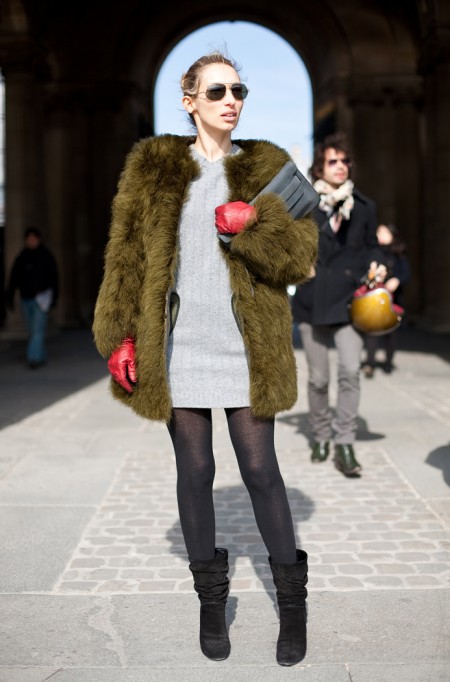 皮草MIX小花样 瞬间变身Chic女王