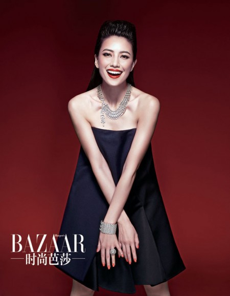 高圆圆2013开年封面曝光 红装加身好彩头