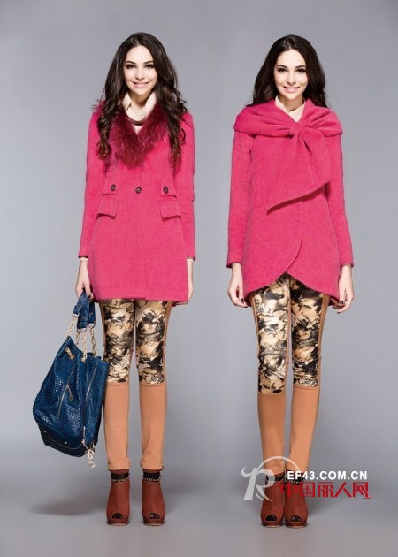 衣尚宜2012秋冬女装 惹眼桃红打破冬季沉闷