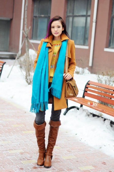 冬季不再怕臃肿 及膝长靴穿出超模身材