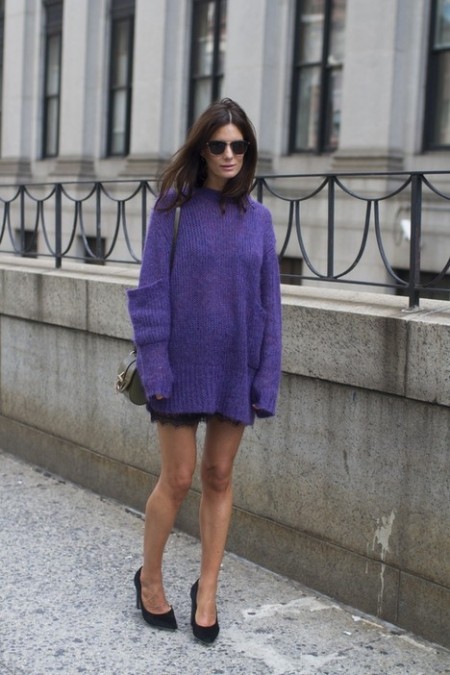 宽松大针织衫穿出冬季街头至IN廓形