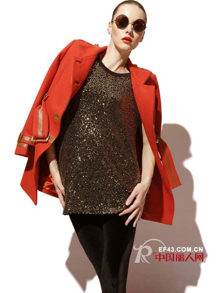 弗卡2012冬季女装 橘红色温暖冬季大地