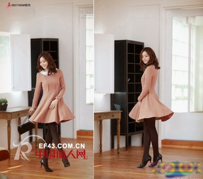 复古简约风连衣裙穿出初秋大气场