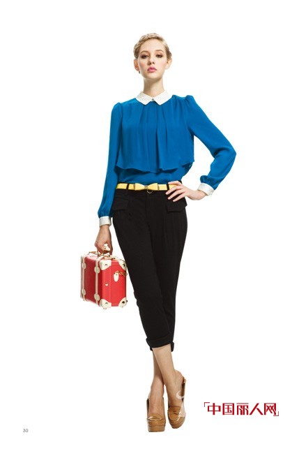 veilond女装宝蓝色单品 优雅贵族一整冬