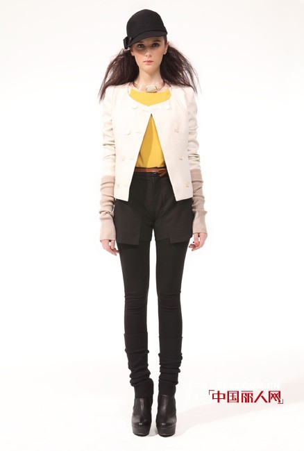 a.y.k少淑女装 亮黄色内搭提亮整体Look