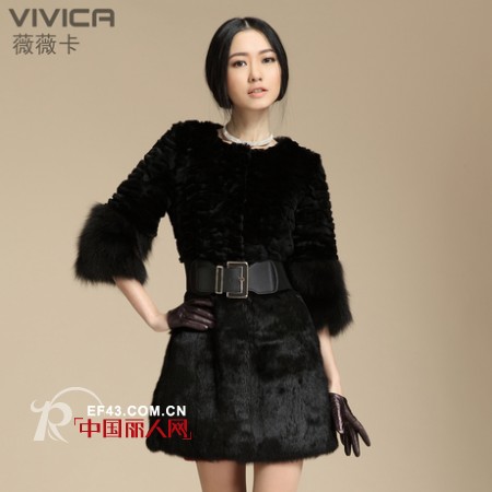 薇薇卡皮草女装 高端懒兔毛变身奢华女王