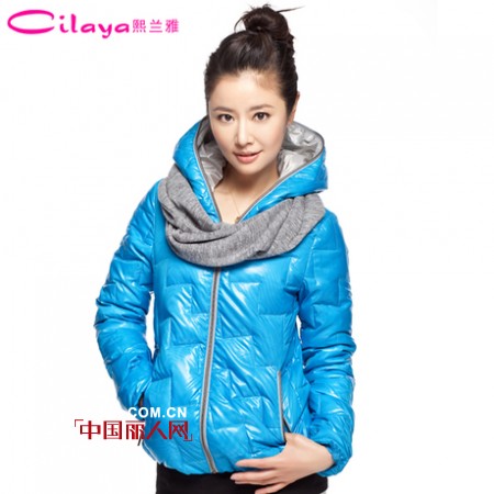 熙兰雅羽绒服 涂层荧光色绽放冬季