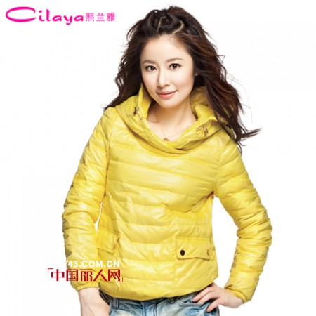 熙兰雅羽绒服 涂层荧光色绽放冬季