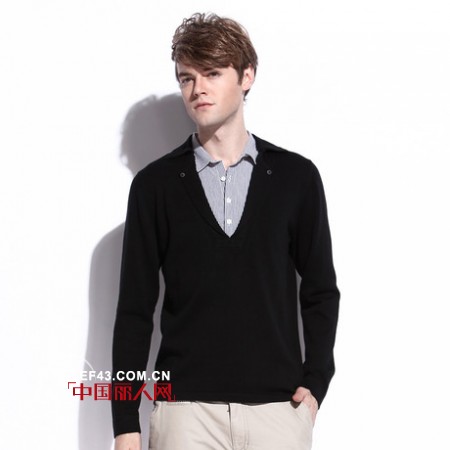 Cabbeen男装春款 假两件针织帮你摆脱臃肿感