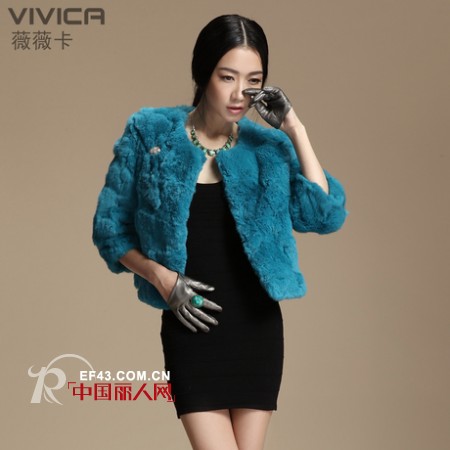 薇薇卡皮草女装 兔毛灵动闪耀极致奢华感