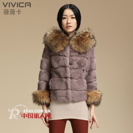 薇薇卡皮草女装 兔毛灵动闪耀极致奢华感