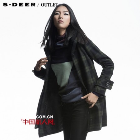 S.DEER女装冬款 素雅格纹展现雅致魅力