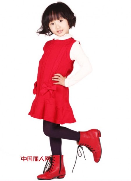 GOGIRL KIDS红色针织衫  喜气洋洋过大年