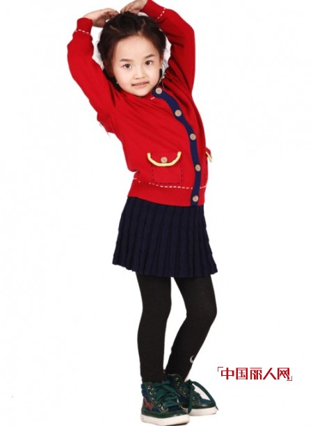 GOGIRL KIDS红色针织衫  喜气洋洋过大年