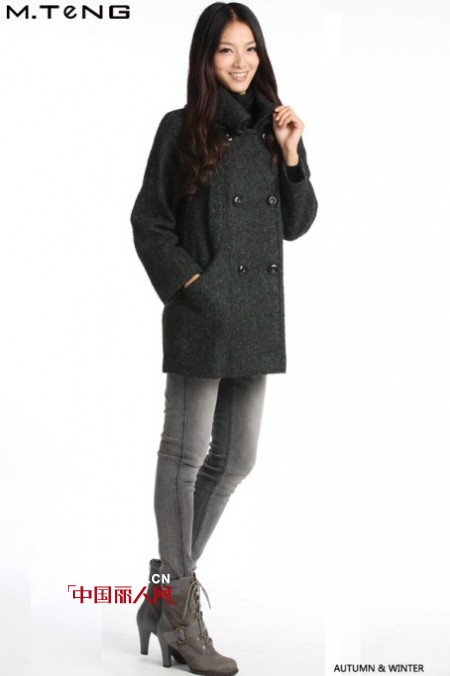 美之藤圈圈纱毛纺大衣  将休闲时尚进行到底