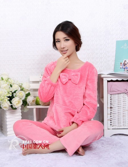 家居服2013新款  甜蜜粉色珊瑚绒时尚又温暖