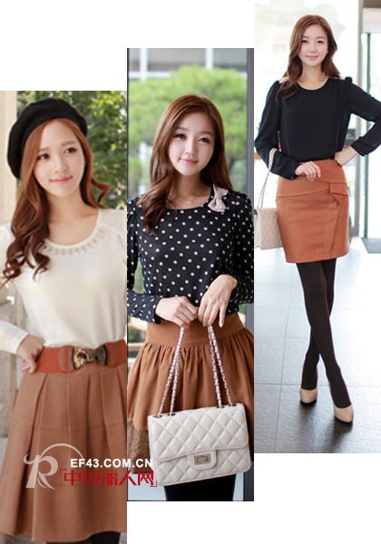 驼色时尚裙子搭配 优雅呈现