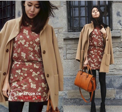 外套+连衣裙 深秋季节让你的装扮够吸引人