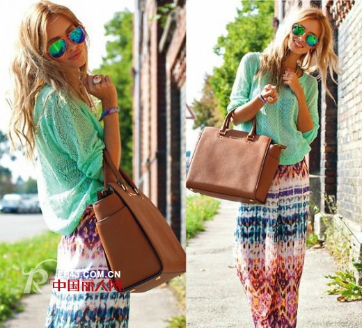 长裙+针织衫 秋季必备单品