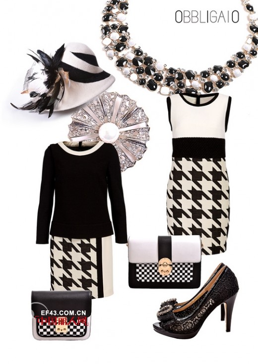 千鸟格搭配 再现复古经典