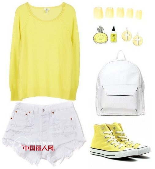 黄与白是有爱伙伴 一起搭出秋日小清新