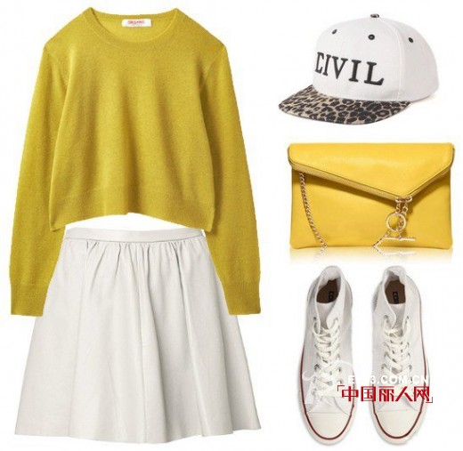 黄与白是有爱伙伴 一起搭出秋日小清新