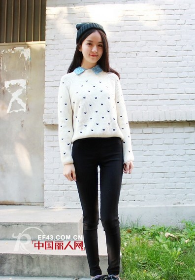 黑色小脚裤装搭配 单品组合甜美无限