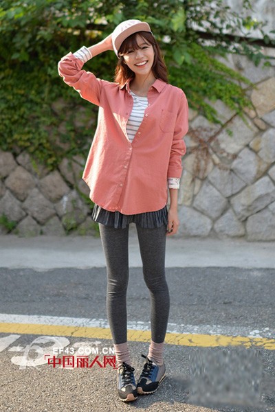 秋款衬衫时尚搭配 韩范气质惹人爱