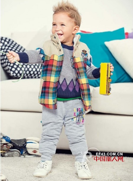 冬季最新童装搭配波点or格子棉服装扮