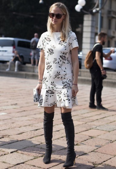 秋冬必备过膝长靴  街头达人示范长靴搭配