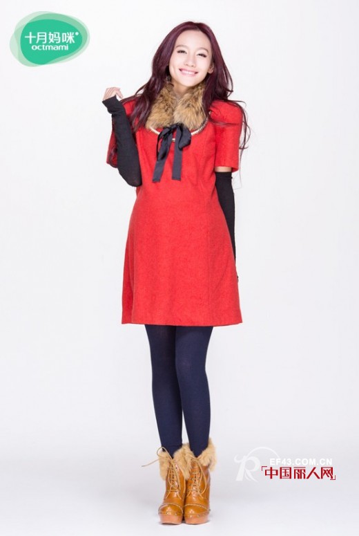 秋冬孕妇装连衣裙搭配 打造时尚孕妈