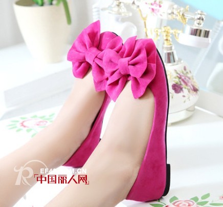 可爱蝴蝶结装饰娃娃鞋  柔软舒适逛街必备