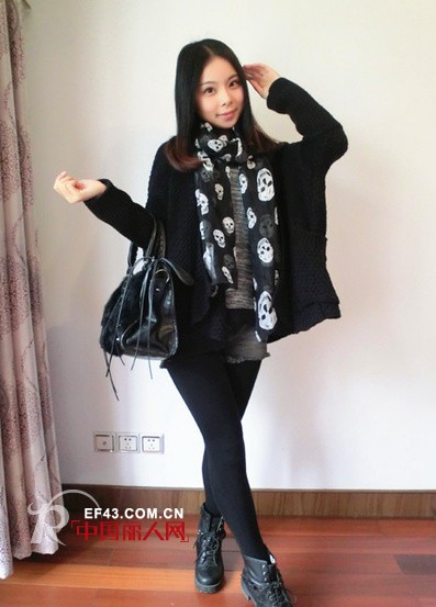 女士围巾搭配 针织衫+围巾经典演绎