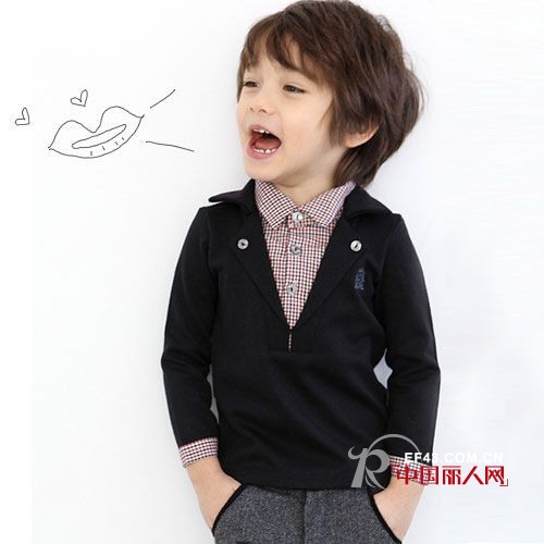 童装假两件套时髦卫衣推荐