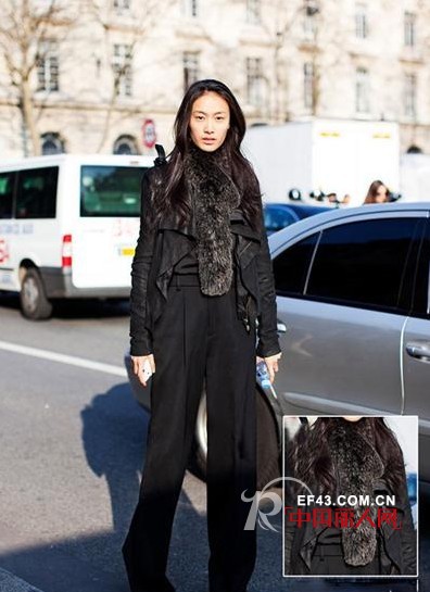 大气皮草披肩围巾搭配  傲人大牌欧美风