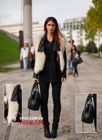 大气皮草披肩围巾搭配  傲人大牌欧美风