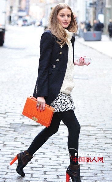 高领毛衣搭配 女星示范高领毛衣混搭风