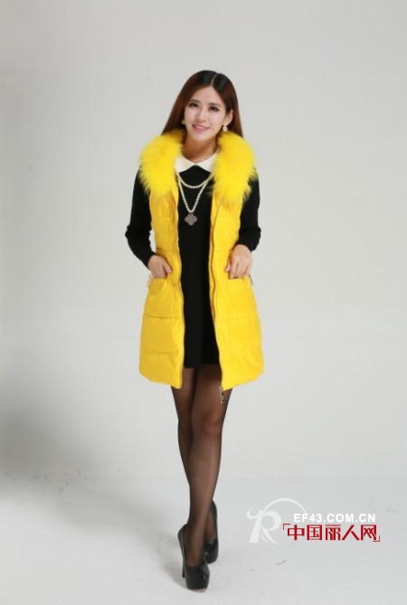 羽绒服女款中长款马甲 亮色羽绒服陪你过冬